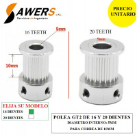 Polea GT2 de 16-20 Dientes ID-5mm Correa-10mm Polea GT2 de 16-20 Dientes ID-5mm Correa-10mm