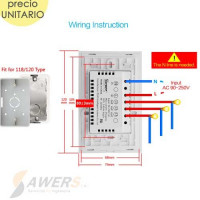 Sonoff Touch T0US3C-TX  (Interruptor de Luz Tactil WiFi) Sonoff Touch T0US3C-TX  (Interruptor de Luz Tactil WiFi)