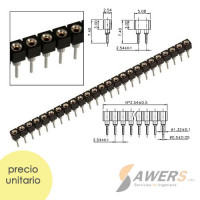 Espadin Hembra Torneado 2,54mm 40Pin