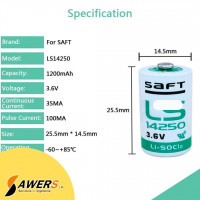 Bateria Litio LS14250 1/2AA 3.6V 1200mA no recargable Bateria Litio LS14250 1/2AA 3.6V 1200mA no recargable