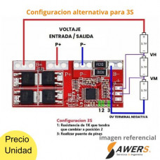 BMS Proteccion Li-ion 3S-4S 16.8V-30A