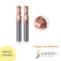 Fresa Corte Espiral BallNose HRC55 2 flauta R=2.0 SHK=4mm Fresa Corte Espiral BallNose HRC55 2 flauta R=2.0 SHK=4mm