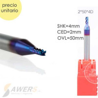 Fresa Corte Espiral HRC63 4 Flauta CED=2*6*50mm SHK=4mm Fresa Corte Espiral HRC63 4 Flauta CED=2*6*50mm SHK=4mm
