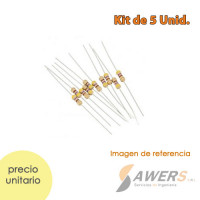 Resistencia Axial 1/4W 5% (KIT 5 UNID.)