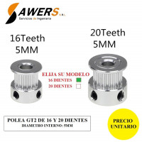 Polea GT2 de 16-20 Dientes ID=5mm Correa-6mm Polea GT2 de 16-20 Dientes ID=5mm Correa-6mm