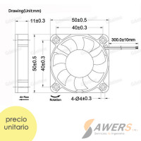 Ventilador DC 24V 50*50*10mm Ventilador DC 24V 50*50*10mm