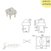 Led F5 5mm Piranha Superflux (Blanco)
