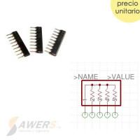 Resistores array SIP8 tipo peineta 10k