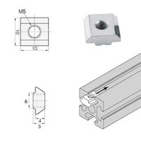 Tuerca T-NUT cabeza cuadrada V-SLOT 2020 Tuerca T-NUT cabeza cuadrada V-SLOT 2020