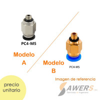 PC4-M5 Antirretorno Neumatico ID-4mm Rosca 5mm