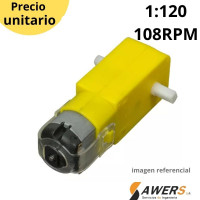 Motor reductor 1:120 5V 108RPM eje doble
