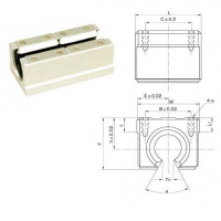 SBR10LUU Cojinete lineal abierto (enchapado)