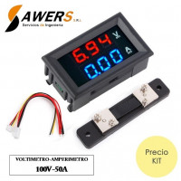 Voltimetro-Amperimetro 100V-50A para tableros Voltimetro-Amperimetro 100V-50A para tableros