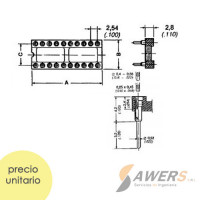 Zocalo de 16-14-18 Pin Torneado