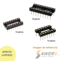 Zocalo de 16-14-18 Pin Torneado