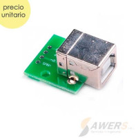 Zocalo USB Hembra tipo B a DIP-PCB