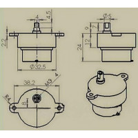 Motor DC Reduccion S30K 14Rpm 12V