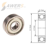 625ZZ Rodamiento de bolas 5x16x5mm