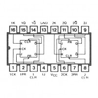 74LS76 TTL Flip Flop J K con Preseleccion