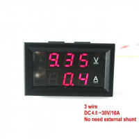 Voltimetro-Amperimetro 100V 10A para tableros