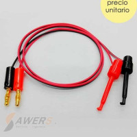 Cable conector tipo Clip y banana (par) Cable conector tipo Clip y banana (par)