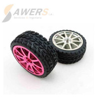 2XRueda engomada 65mm hexagonal 2XRueda engomada 65mm hexagonal