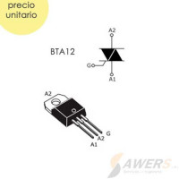 BTA12 Triac 12A 600V TO220 BTA12 Triac 12A 600V TO220