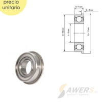 F695ZZ 5x13x4mm Rodamiento con brida F695ZZ 5x13x4mm Rodamiento con brida