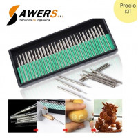 Kit 30 Fresas de pulido punta redonda diamantada 3mm