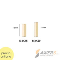 Tornillo separador hex metalico H-H M3x15 M3x20