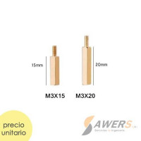 Tornillo separador Hex metalico M-H M3x15 M3x20