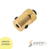 Acople de rueda hexagonal eje M5x30mm Acople de rueda hexagonal eje M5x30mm