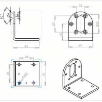 37GB 37mm Soporte de montaje motor (Angular)