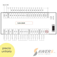 Controlador PLC FX2N-30MR 30CH I/O Relay