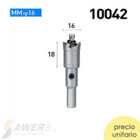 Fresa de perforacion y Escariado para metal ID=16mm