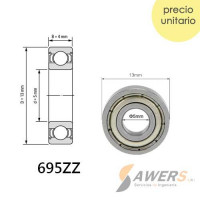 695ZZ Rodamiento de bolas 5x13x4 mm