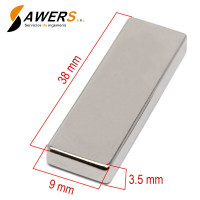 Iman de Neodimio Rectangular 38x9x3.5mm Iman de Neodimio Rectangular 38x9x3.5mm