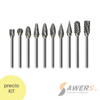 Kit de 10 fresas diamantado para pulido de metal Kit de 10 fresas diamantado para pulido de metal