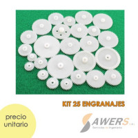 Kit educativo de 25 Piezas de engranajes Kit educativo de 25 Piezas de engranajes