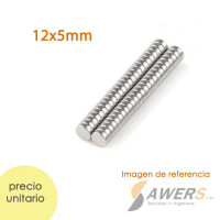 Iman de Neodimio Circular 12x5mm N35 Iman de Neodimio Circular 12x5mm N35