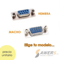 Zocalo conector DB9 RS232 Macho-Hembra