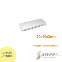 Iman de Neodimio rectangular 20x10x2mm Iman de Neodimio rectangular 20x10x2mm