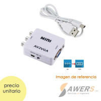 Adaptador escalador   AV RCA a VGA 1080P