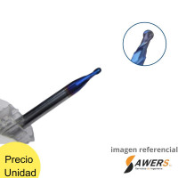 Fresa Corte Espiral BallNose HRC45 R=1.0 SHK=4mm
