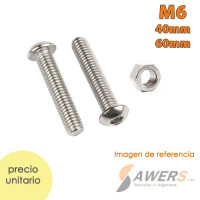 Tornillo Maq INOX Allen M6 40/60mm + tuerca