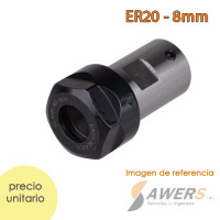 ER20 portabrocas Chuck + tuerca eje D=8mm