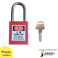 Candado de seguridad con bloqueo y etiquetado 38mm