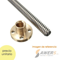 Husillo trapezoidal T8 2-4Hilos paso=8mm (30 cm)