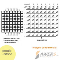 Matriz de Led 8*8 Rojo 6x6cm