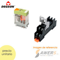 Relay Industrial 24Vdc 8P DRPT-2C-LR-D24 + base riel DIN